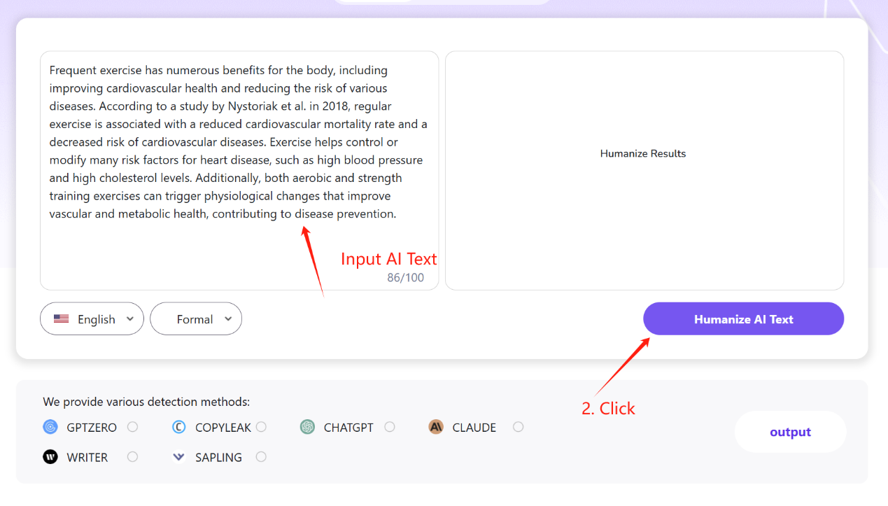 Humanized text output